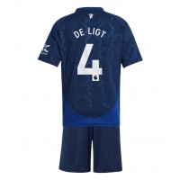 Maglia Calcio Manchester United Matthijs de Ligt #4 Seconda Divisa Bambino 2024-25 Manica Corta (+ pantaloncini)